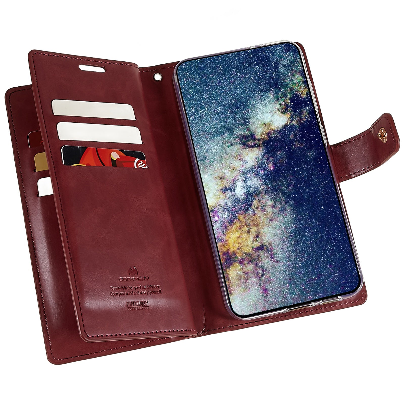 MERCURY GOOSPERY Mansoor Series for Samsung Galaxy S23 Multiple Card Slots Leather Phone Case Anti-scratch Wallet Cover MERCURY GOOSPERY Mansoor Series for Samsung Galaxy S23 Multiple Card Slots Leather Phone Case Anti-scratch Wallet Cover